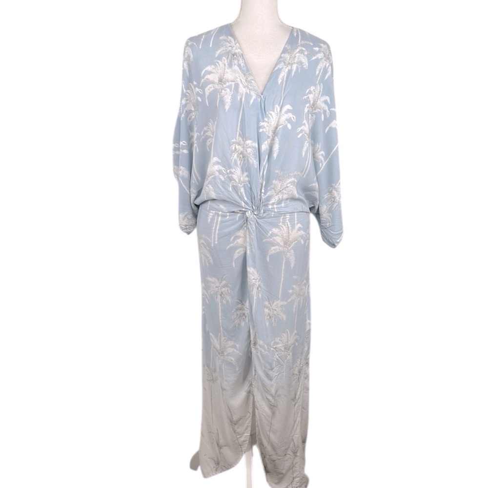 Surf Gypsy Tropical Hawaiian V-Neck Summer Spring Vacation Maxi Dress Size Large